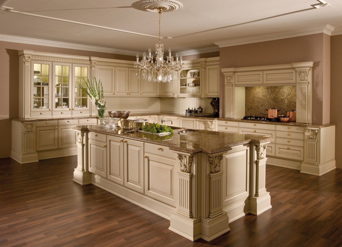 Image of beautiful traditional style kitchen with interior design
