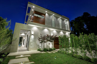 modern house architecture at night